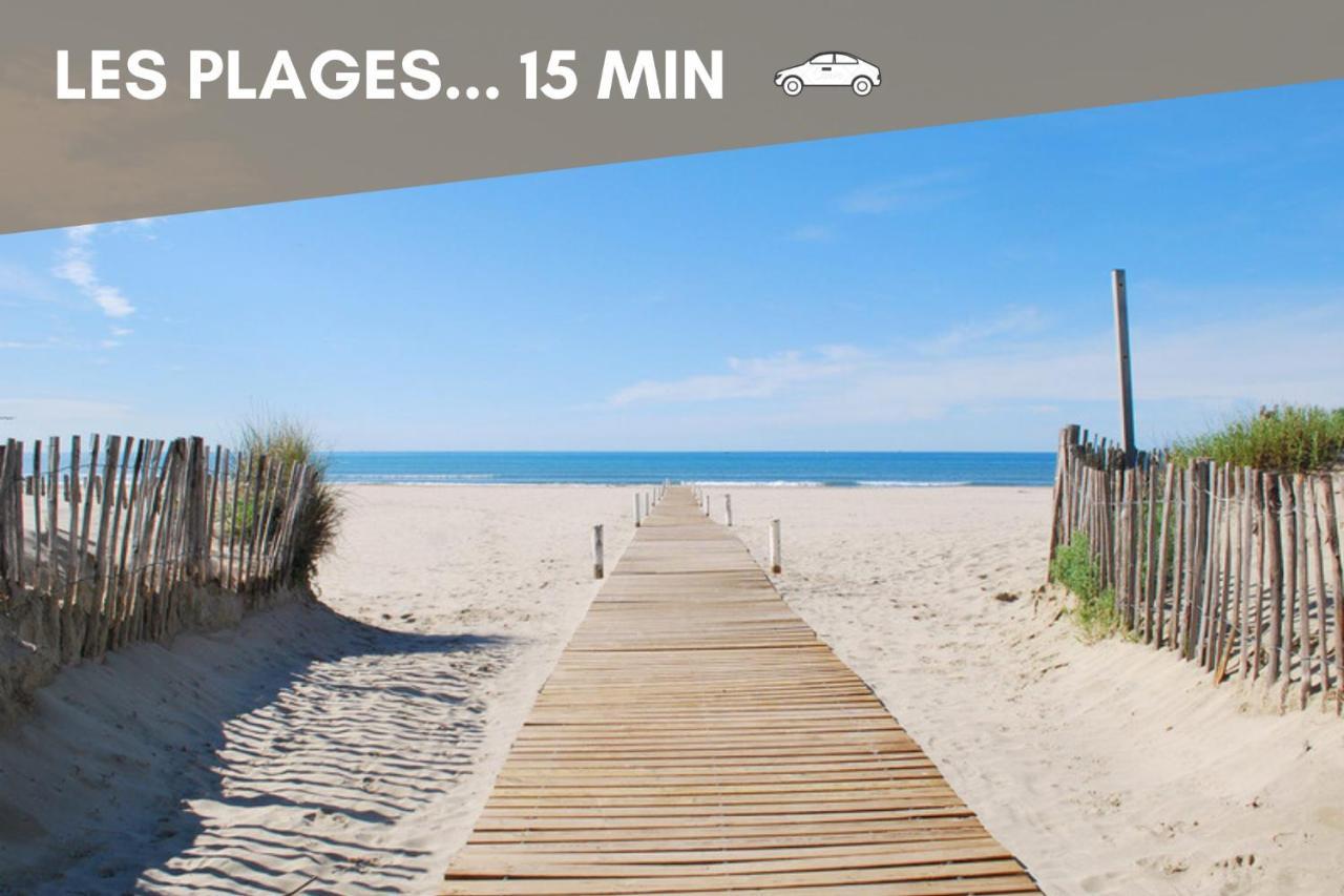 Nouveau - Jungle Montpeul - Clim - Wifi Fibre - Netflix - 5' Du Centre Et Gare - Parking - Loggia - 15' Des Plages